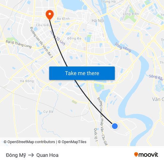 Đông Mỹ to Quan Hoa map