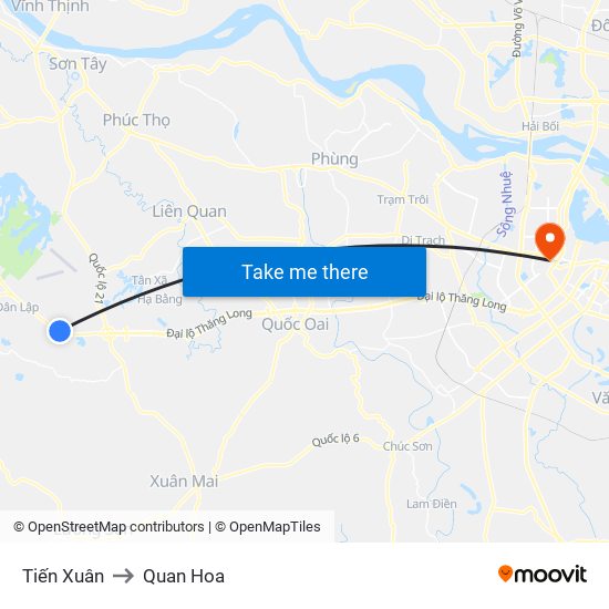 Tiến Xuân to Quan Hoa map