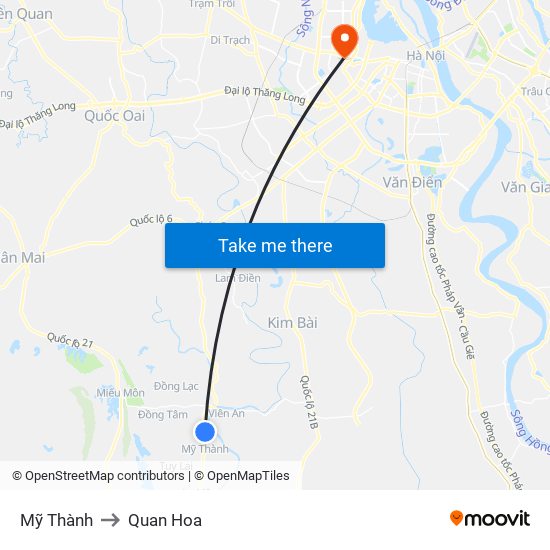 Mỹ Thành to Quan Hoa map