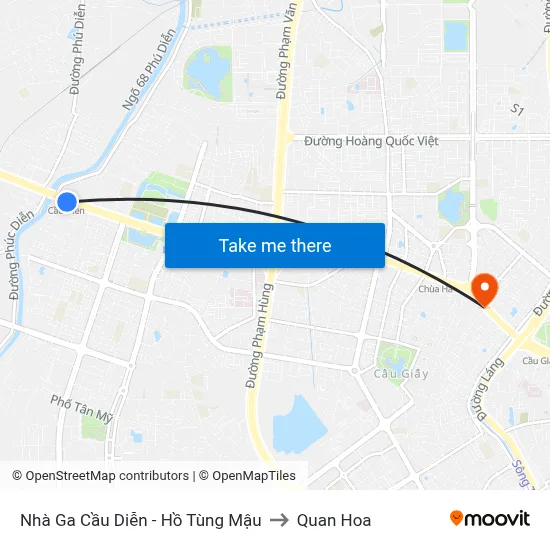 Nhà Ga Cầu Diễn - Hồ Tùng Mậu to Quan Hoa map