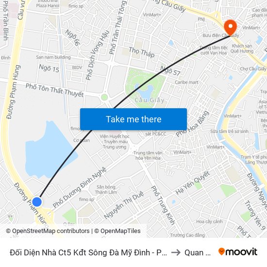 Đối Diện Nhà Ct5 Kđt Sông Đà Mỹ Đình - Phạm Hùng to Quan Hoa map