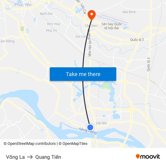 Võng La to Quang Tiến map