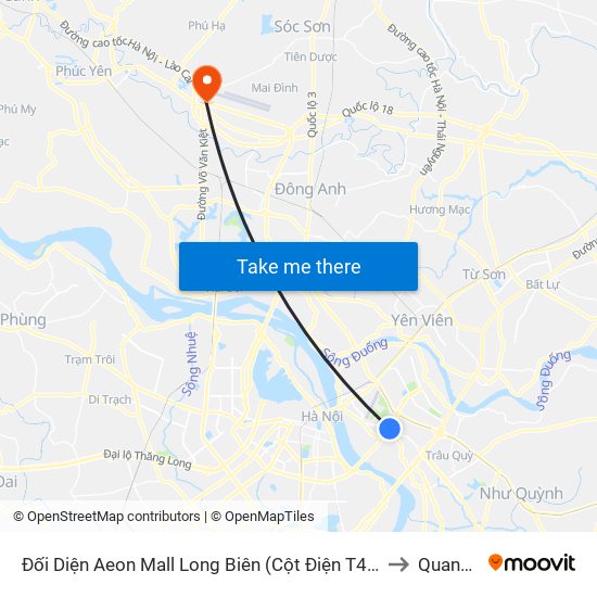 Đối Diện Aeon Mall Long Biên (Cột Điện T4a/2a-B Đường Cổ Linh) to Quang Tiến map