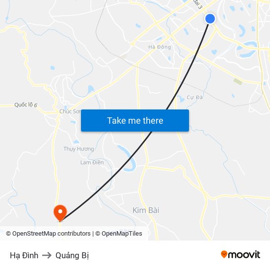 Hạ Đình to Quảng Bị map