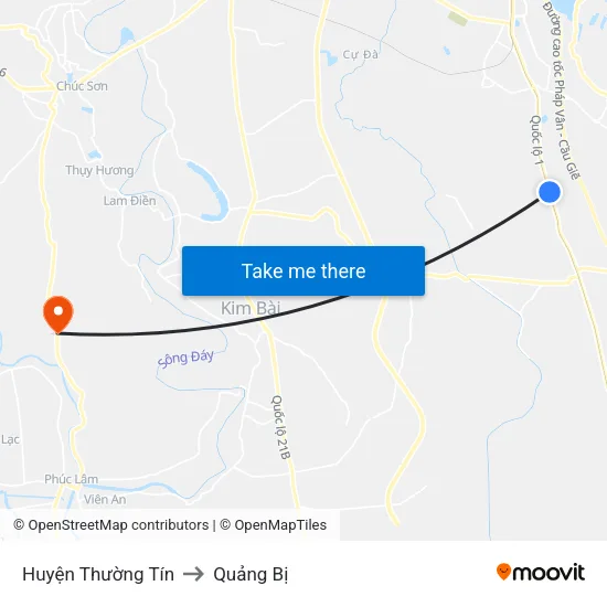 Huyện Thường Tín to Quảng Bị map