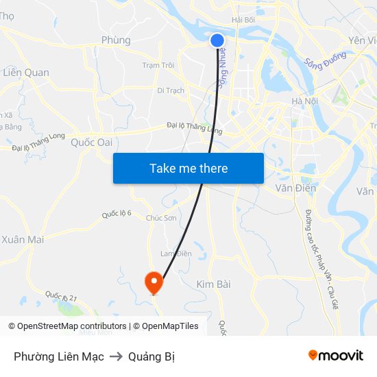 Phường Liên Mạc to Quảng Bị map