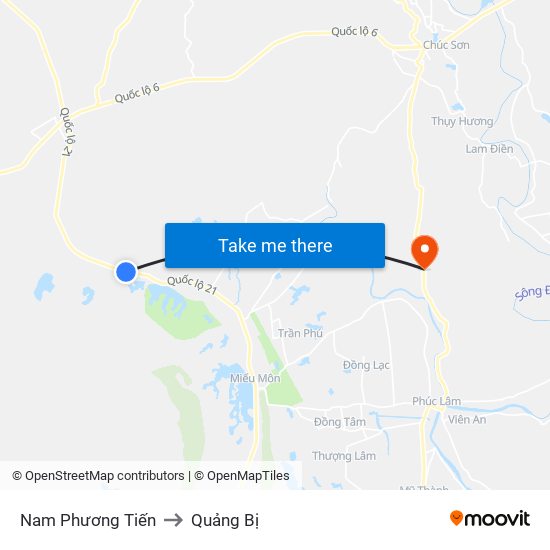 Nam Phương Tiến to Quảng Bị map