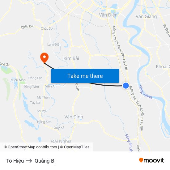 Tô Hiệu to Quảng Bị map