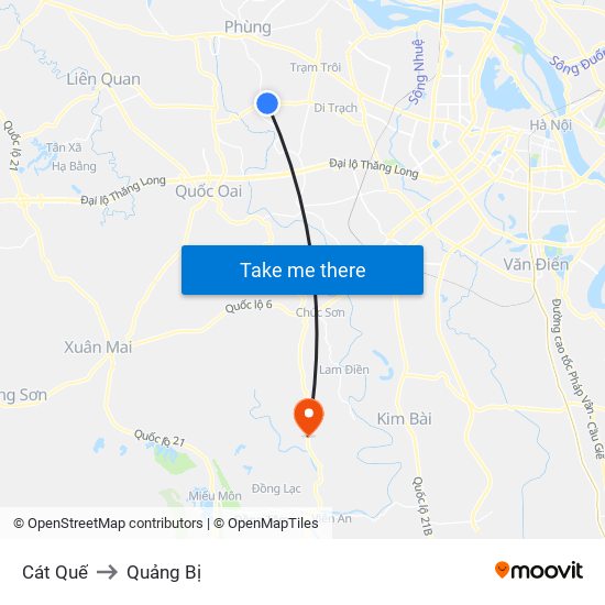 Cát Quế to Quảng Bị map