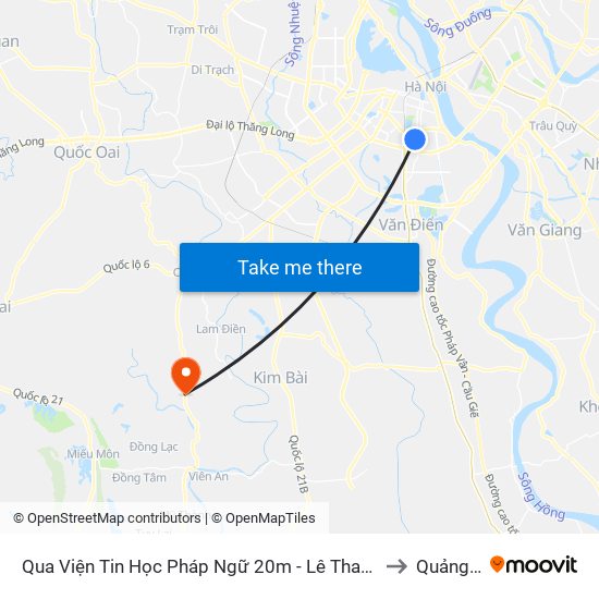 Qua Viện Tin Học Pháp Ngữ 20m - Lê Thanh Nghị to Quảng Bị map