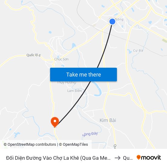 Đối Diện Đường Vào Chợ La Khê (Qua Ga Metro La Khê) - 405 Quang Trung (Hà Đông) to Quảng Bị map