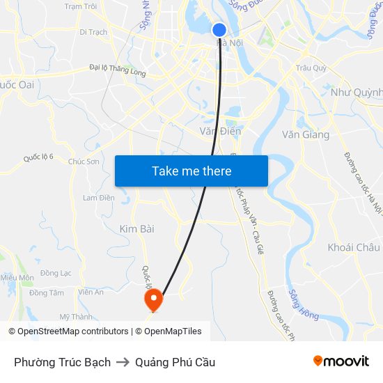 Phường Trúc Bạch to Quảng Phú Cầu map
