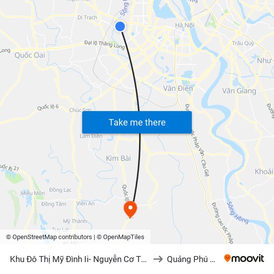 Khu Đô Thị Mỹ Đình Ii- Nguyễn Cơ Thạch to Quảng Phú Cầu map