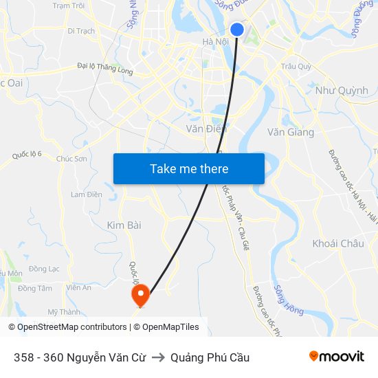 358 - 360 Nguyễn Văn Cừ to Quảng Phú Cầu map