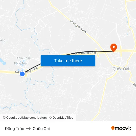 Đồng Trúc to Quốc Oai map
