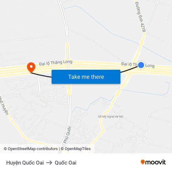 Huyện Quốc Oai to Quốc Oai map