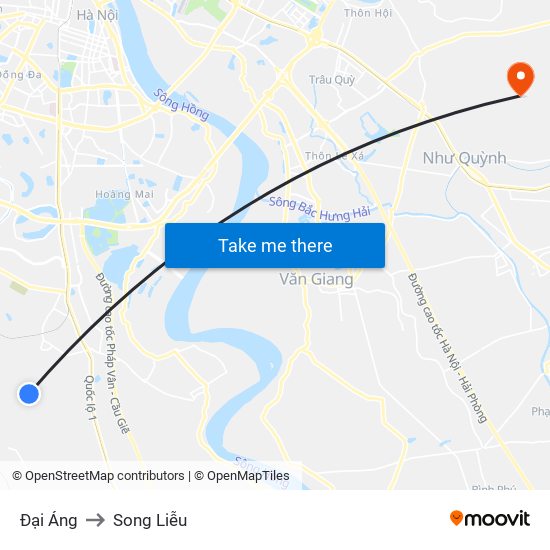 Đại Áng to Song Liễu map