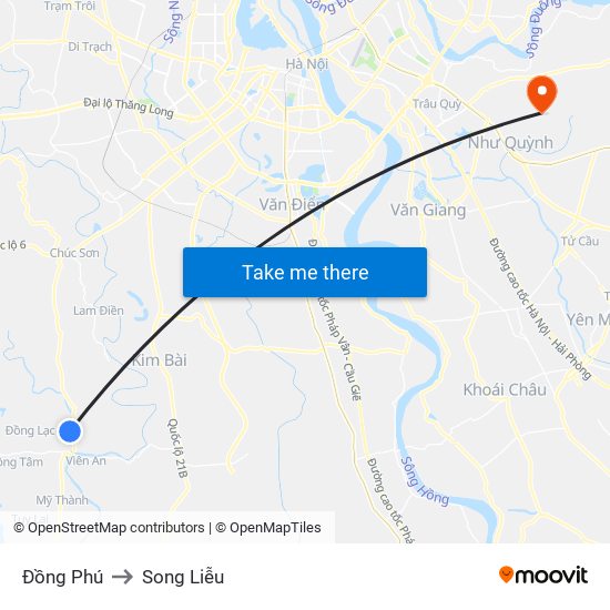 Đồng Phú to Song Liễu map