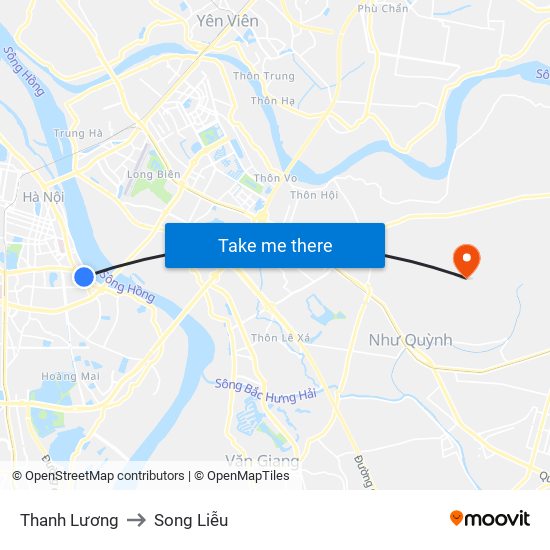 Thanh Lương to Song Liễu map