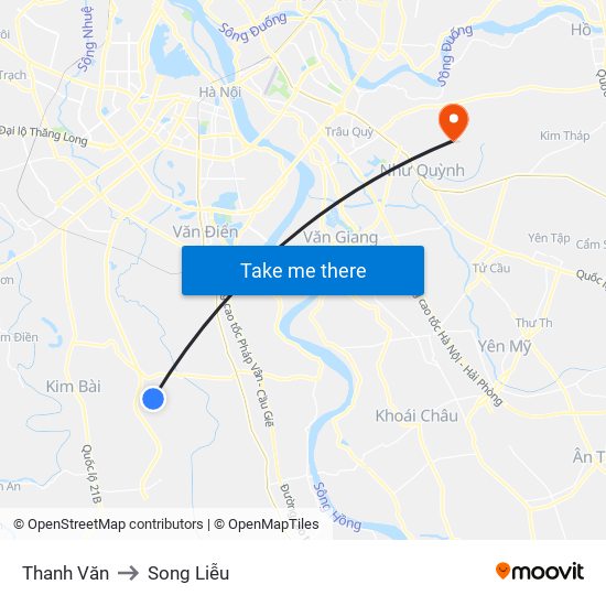 Thanh Văn to Song Liễu map
