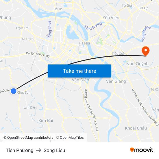 Tiên Phương to Song Liễu map