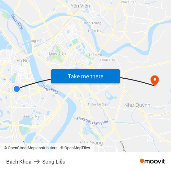 Bách Khoa to Song Liễu map