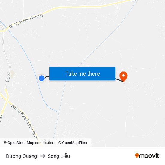 Dương Quang to Song Liễu map