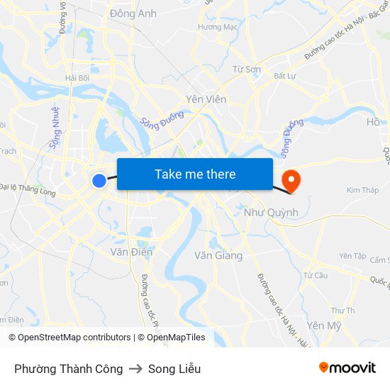 Phường Thành Công to Song Liễu map