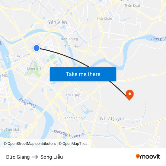 Đức Giang to Song Liễu map