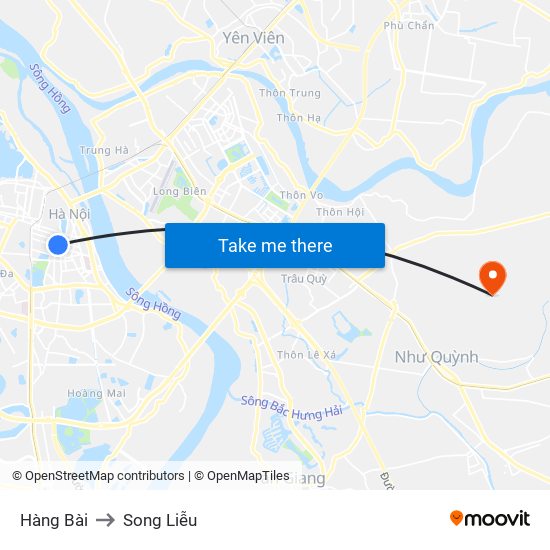 Hàng Bài to Song Liễu map