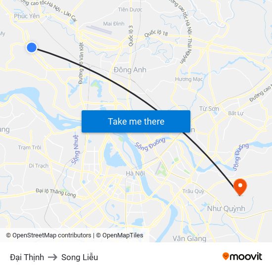 Đại Thịnh to Song Liễu map