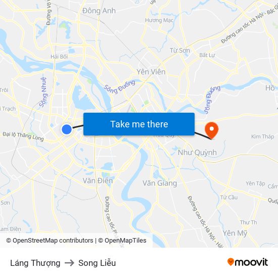 Láng Thượng to Song Liễu map