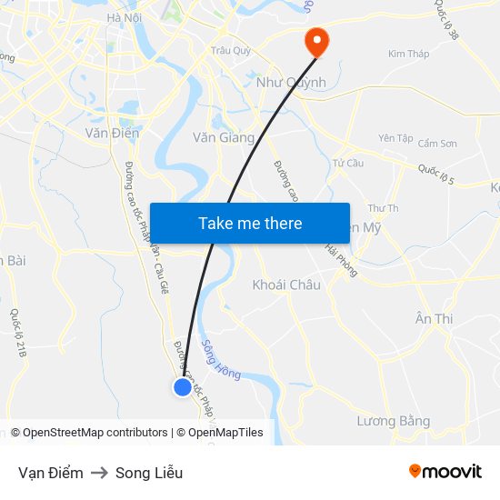 Vạn Điểm to Song Liễu map