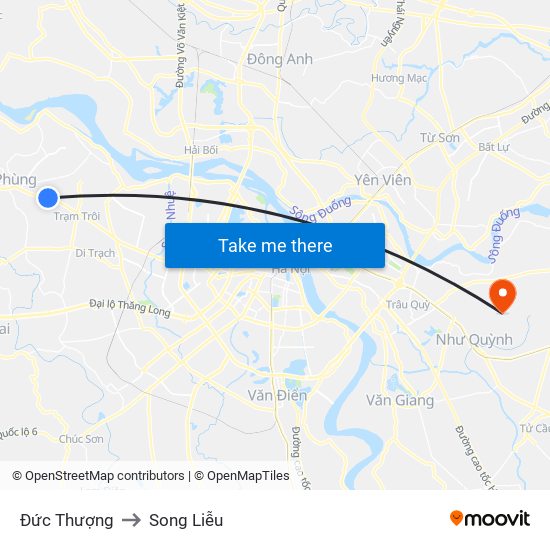 Đức Thượng to Song Liễu map