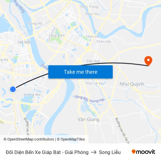 Đối Diện Bến Xe Giáp Bát - Giải Phóng to Song Liễu map