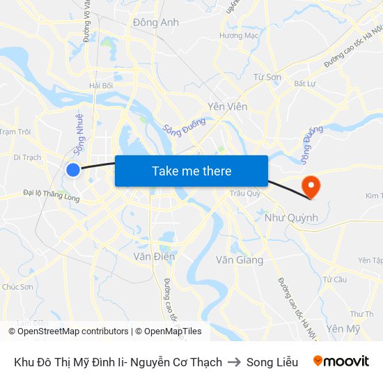 Khu Đô Thị Mỹ Đình Ii- Nguyễn Cơ Thạch to Song Liễu map