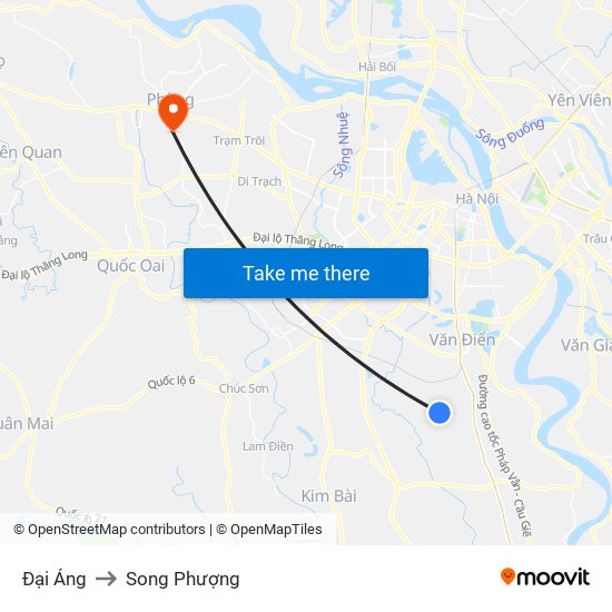 Đại Áng to Song Phượng map