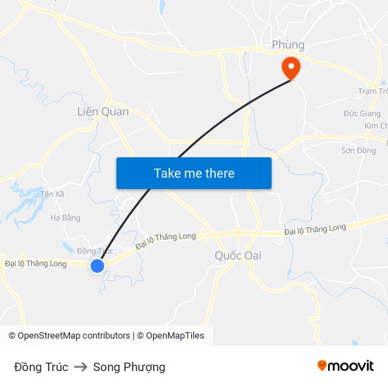 Đồng Trúc to Song Phượng map