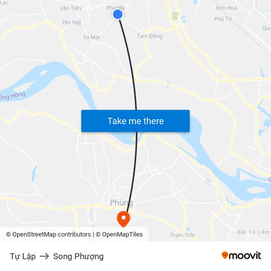 Tự Lập to Song Phượng map