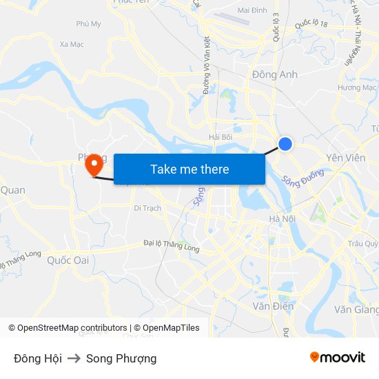 Đông Hội to Song Phượng map