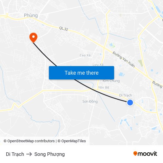 Di Trạch to Song Phượng map