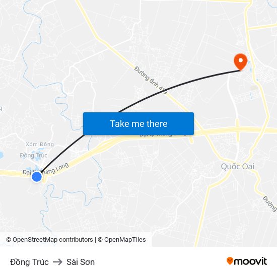 Đồng Trúc to Sài Sơn map