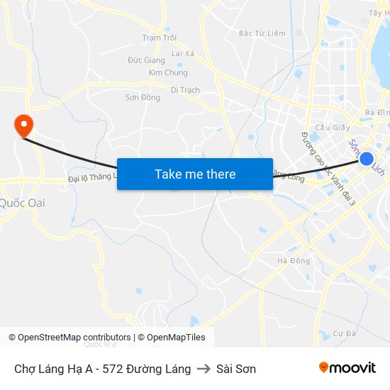 Chợ Láng Hạ A - 572 Đường Láng to Sài Sơn map