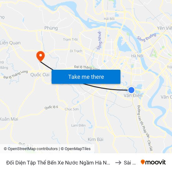 Đối Diện Tập Thể Bến Xe Nước Ngầm Hà Nội - Ngọc Hồi to Sài Sơn map