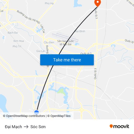 Đại Mạch to Sóc Sơn map