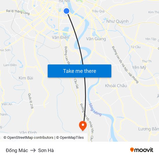 Đống Mác to Sơn Hà map