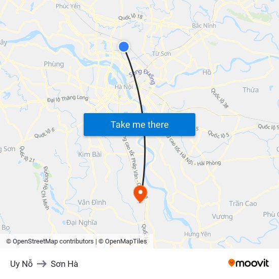 Uy Nỗ to Sơn Hà map