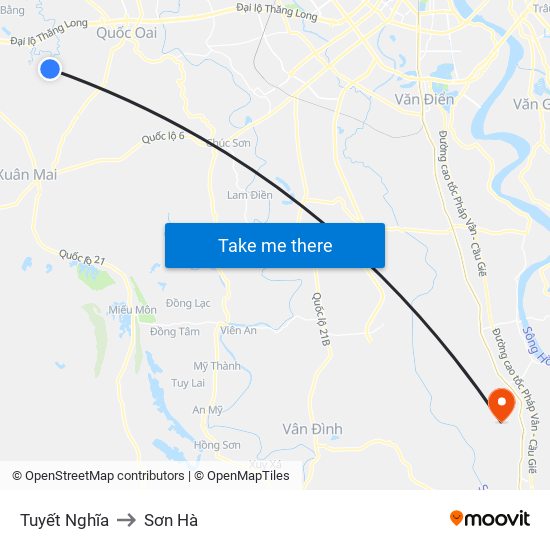 Tuyết Nghĩa to Sơn Hà map