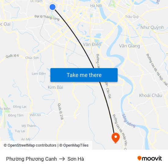 Phường Phương Canh to Sơn Hà map