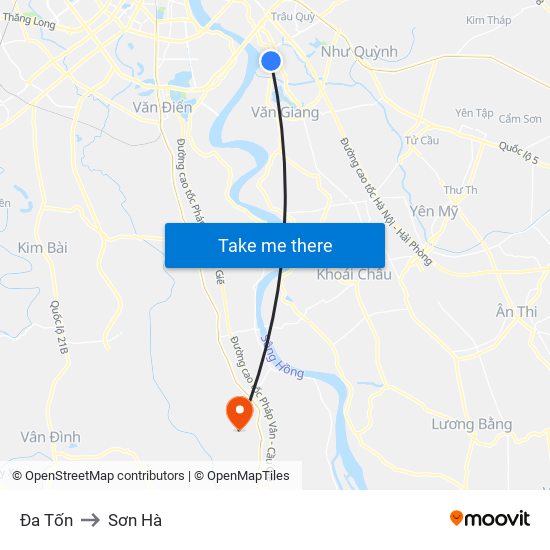 Đa Tốn to Sơn Hà map